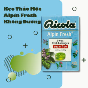 Ricola-Kẹo Thảo Mộc Alpin Fresh Không Đường - 40g ( Xanh Dương )