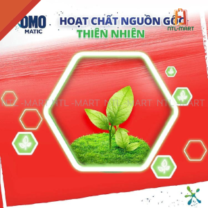 Nước giặt OMO có Hoạt chất làm sạch gốc thực vật, không hại da tay.