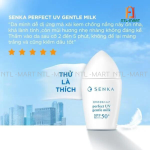 Kem chống nắng Senka Perfect UV Gentle Milk - Chống nắng dịu nhẹ cho da nhạy cảm