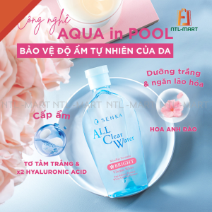 nước tẩy trang Senka dưỡng sáng da Công nghệ Giữ ẩm độc quyền Aqua in Pool