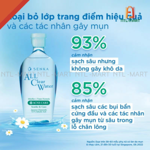 Nước tẩy trang Senka All Clear Water Acne Care Ngừa Mụn loại bỏ lớp trang điểm hiệu quả