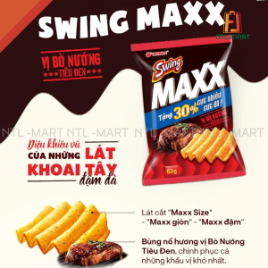 snack swing maxx vị bò nướng tiêu đen - đậm giòn cực đã
